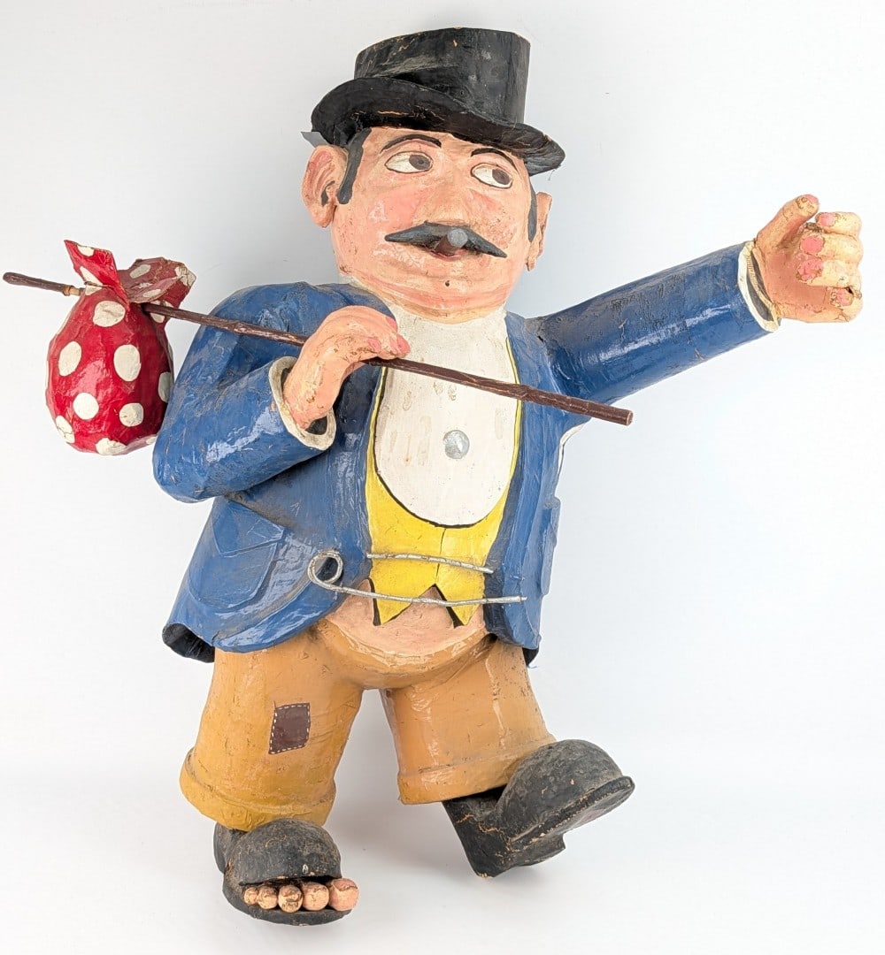 Vintage Large Painted Paper Mache Hobo Figure (1 of 9)