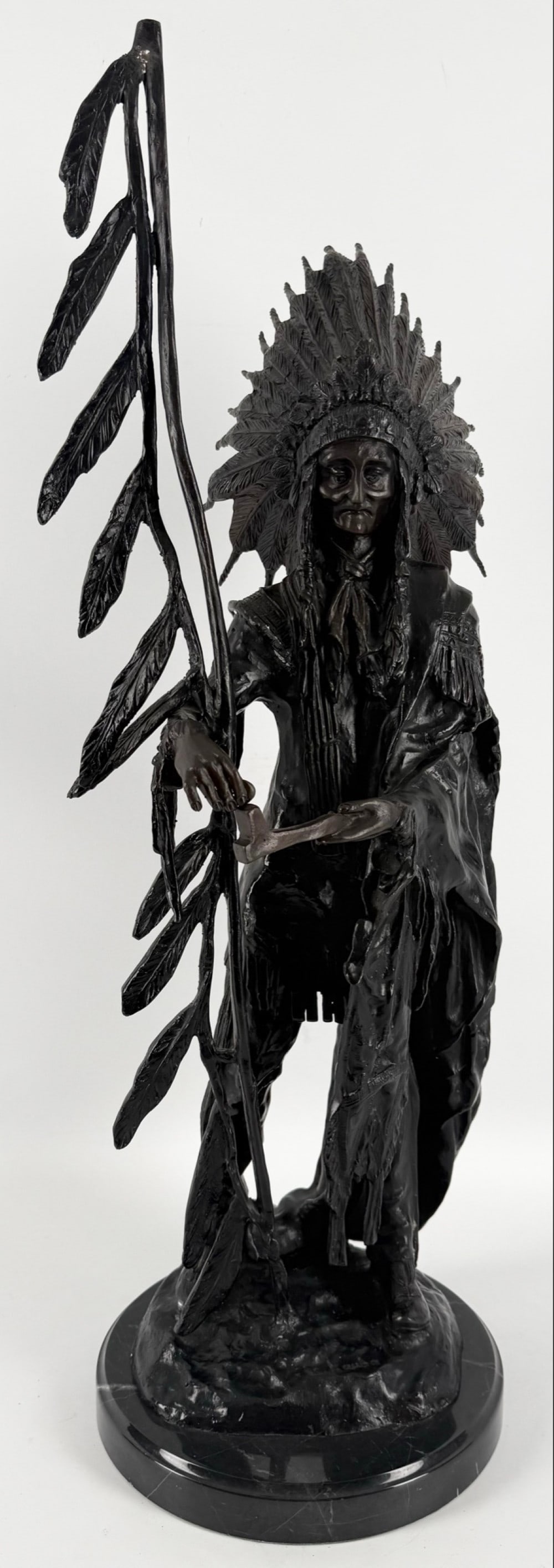 After Carl Kauba "Peace" Indian Chief Bronze Sculpture (1 of 6)