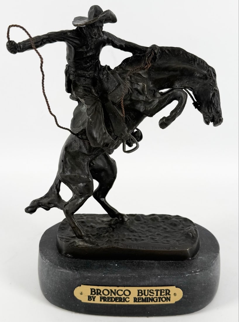 After Frederic Remington "Bronco Buster" Bronze Sculpture (1 of 6)