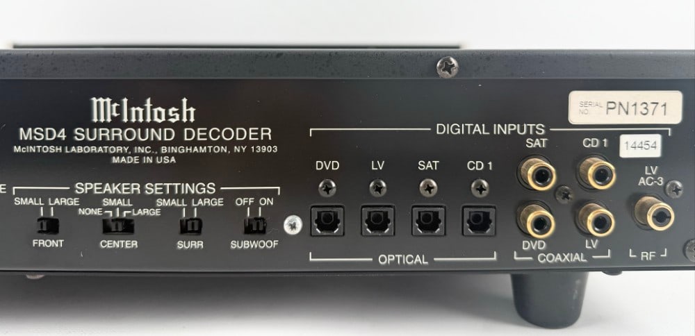 McIntosh MSD4 Surround Decoder Dolby Digital AC3, DTS - 6
