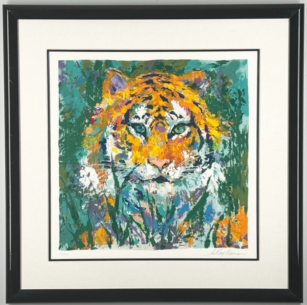 LeRoy Neiman "Portrait Of The Tiger" Limited Edition Signed & Numbered Serigraph: Framed limited edition serigraph by listed New York, Minnesota, Illinois artist LeRoy Neiman (1921-2012). The serigraph is titled "Portrait of the Tiger" and is framed and matted under plexiglass. Sig