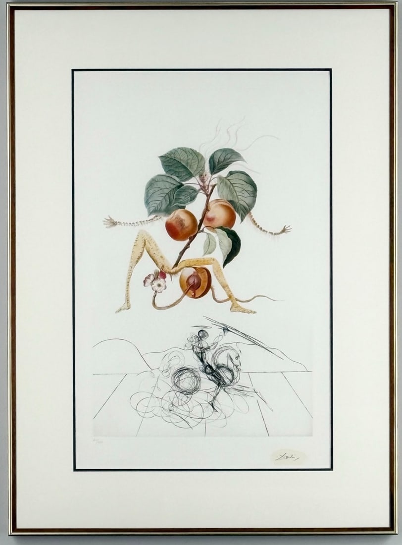 Salvador Dali "Apricot Knight" Signed & Numbered Limited Edition Lithograph: Framed and signed limited edition lithograph by listed artist Salvador Dali (1904-1989). The lithograph is titled "Apricot Knight" and is pencil signed in the lower right. Number 61 of only 200 produc