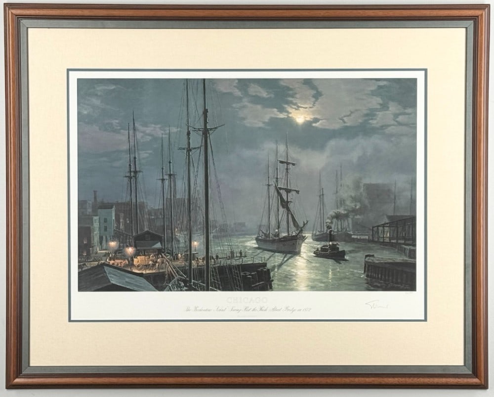 John Stobart "Chicago" Barkentine Naiad Signed Limited Edition Framed Print (1 of 6)