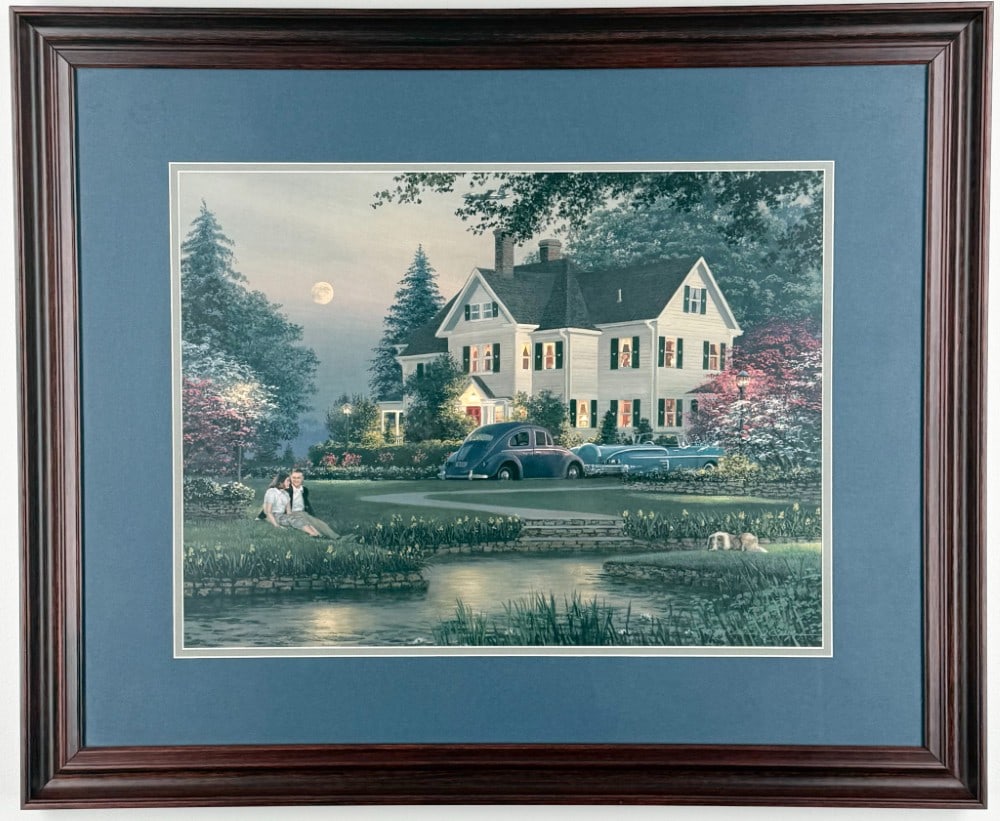 William S. Phillips "Courtyard" Signed & Numbered Framed Print: Signed limited edition framed print by Oregon / California artist William S. Phillips (Born 1945). The print is titled "Courtyard". It is signed in the lower left and is number 288 of 950 made. Comes