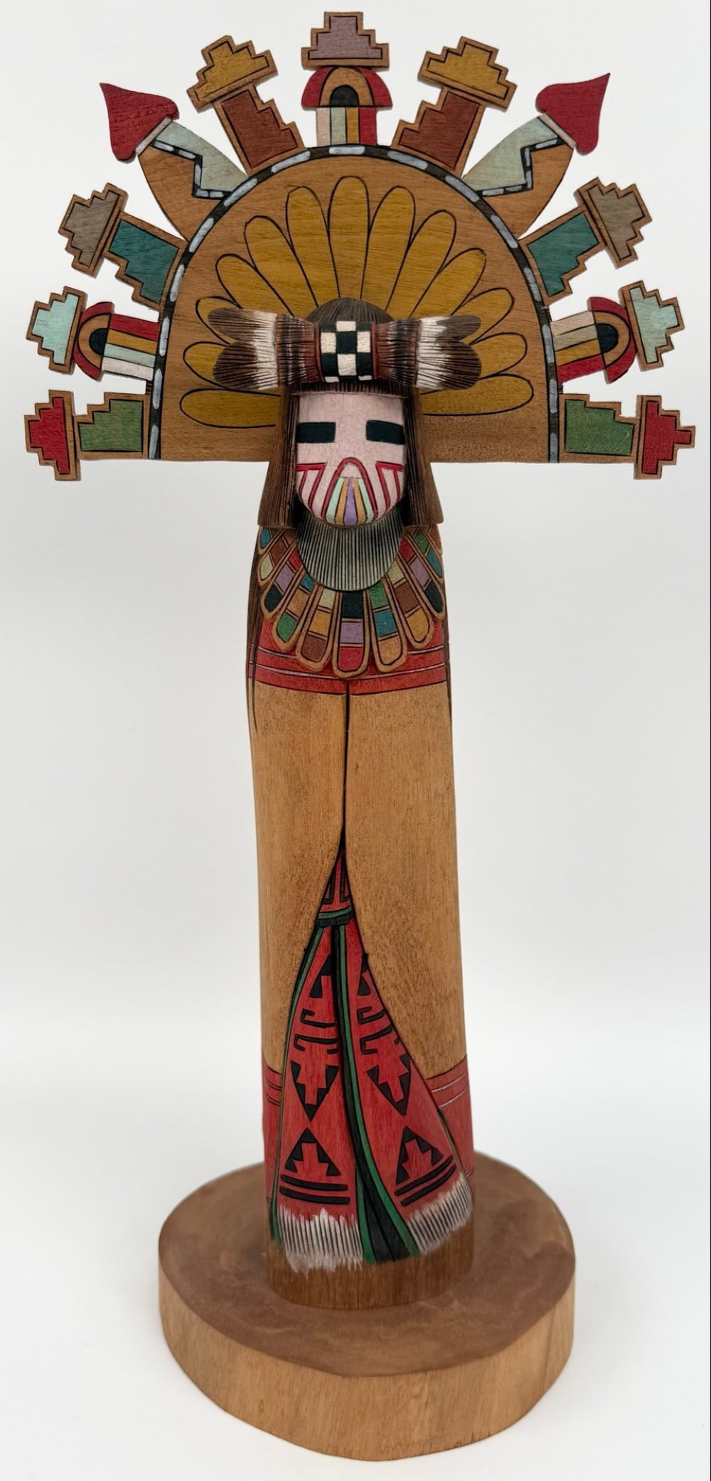 1996 Signed Kevin Horace Quannie "Butterfly Mama" Hopi Kachina Doll: Hopi Pueblo Kachina Doll by listed artist Kevin Horace Quannie. The Kachina is titled "Butterfly Mama" and has great detail, dated 1996. Good condition with no visible damage. Measures approximately 6