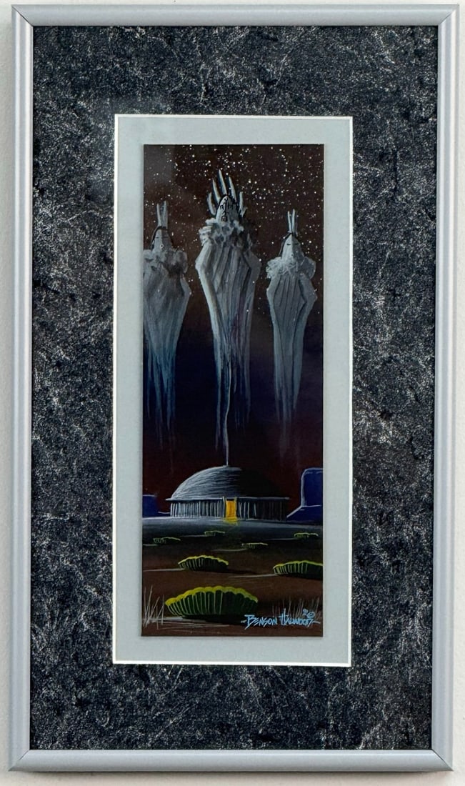 Navajo Benson Halwood "Spirits Of The Navajo's" Gouache On Paper (1 of 4)