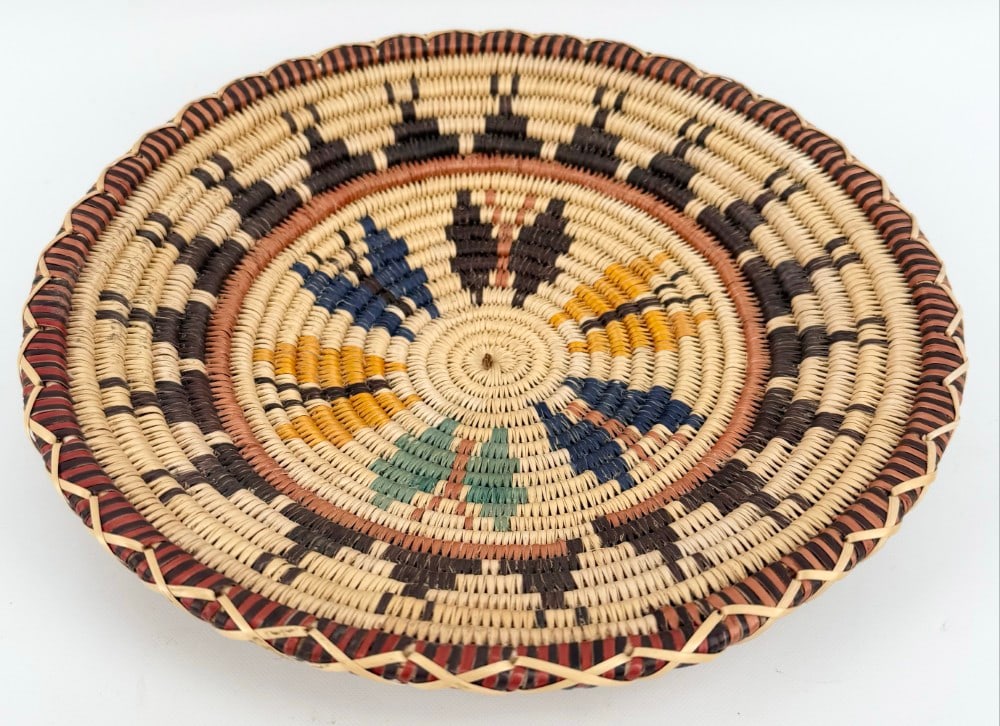 Edith King Handcrafted Navajo "Butterfly" Woven Basket (1 of 3)