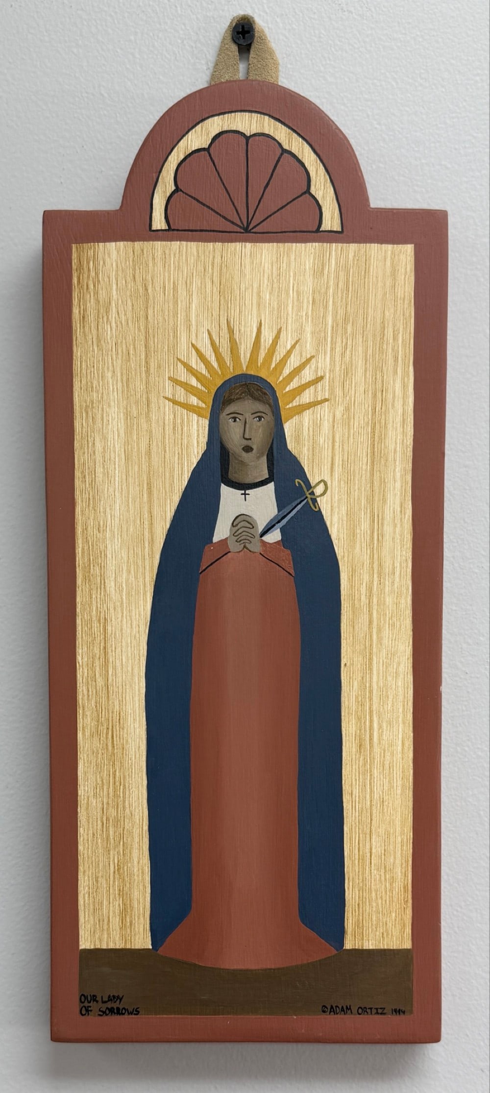 1994 Our Lady Of Sorrows Retablo By Artist Adam Ortiz (1 of 4)