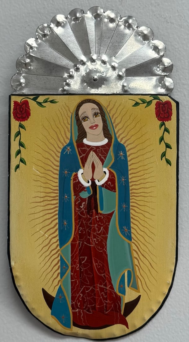 Our Lady Of Guadalupe Painting On Tin By Artist Leslie Jones de Romero (1 of 3)