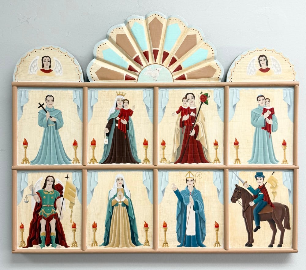 1995 Palace Of The Governor Retablo Alter Screen By Artist Leslie Jones de Romero (1 of 4)