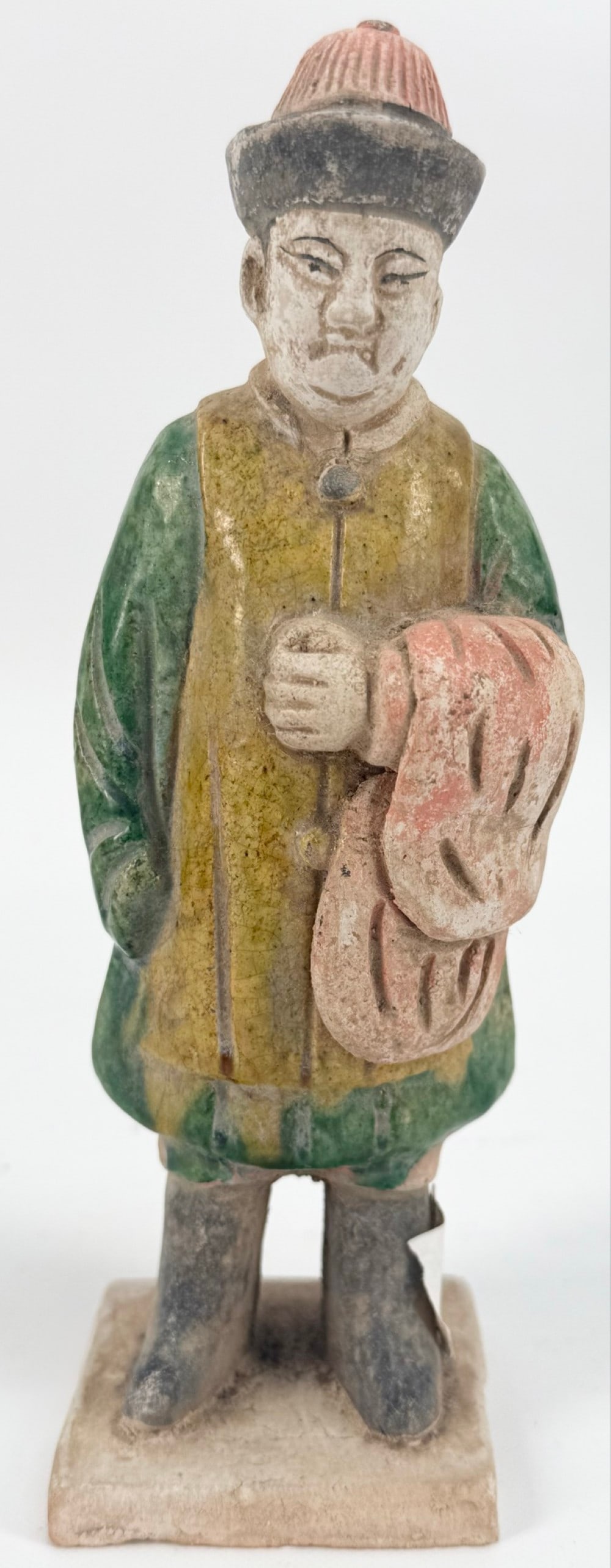 Antique 7-3/4" Tall Tang Dynasty Sancai Glazed Pottery Male Figure (1 of 6)