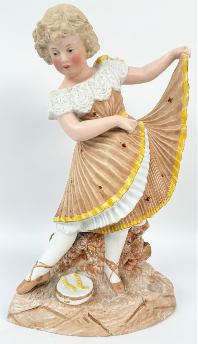 Antique Gebruder Heubach Bisque Porcelain Dancing Girl Figurine (1 of 6)