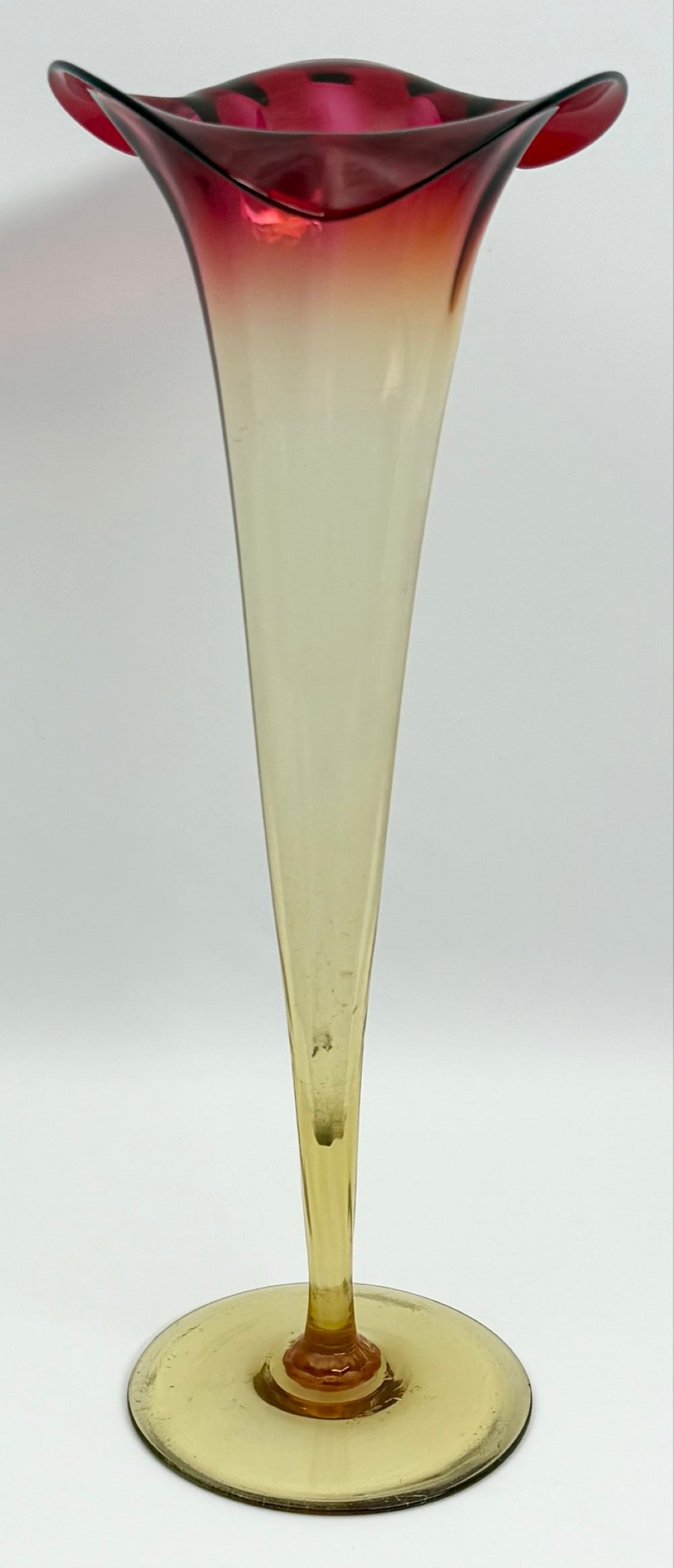 Circa 1885 New England Glass Company Amberina Trumpet Vase (1 of 4)