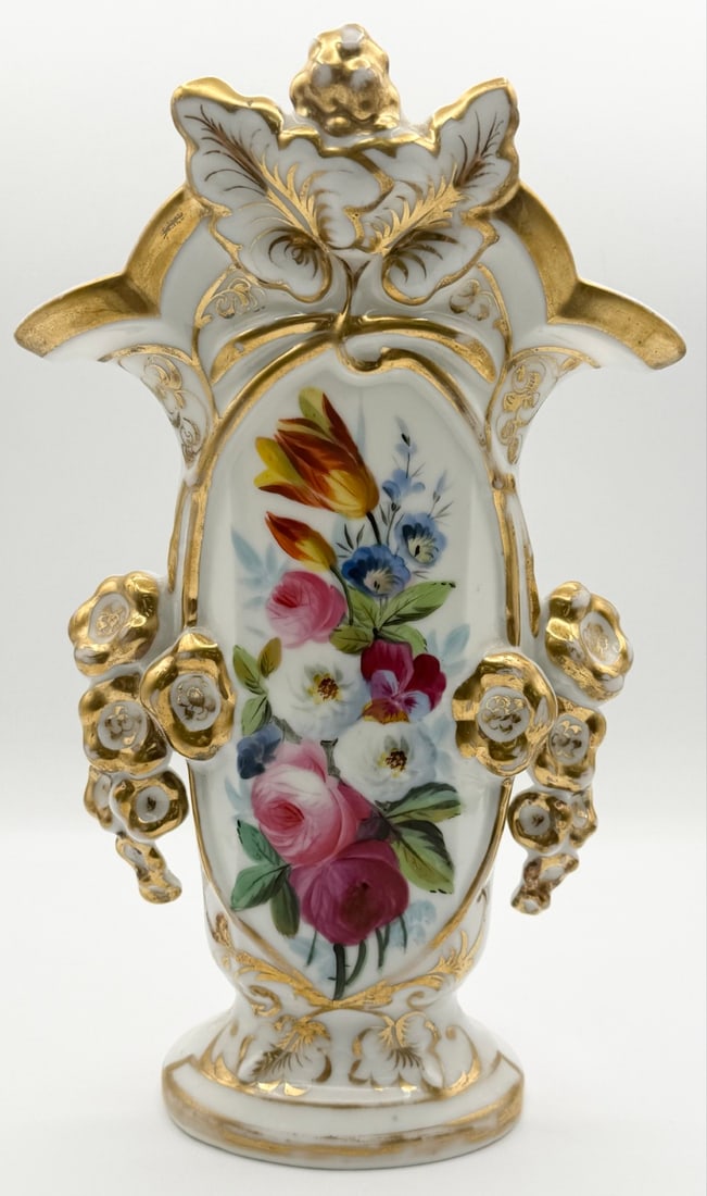 Antique French Old Paris Hand-Painted Porcelain Vase (1 of 5)