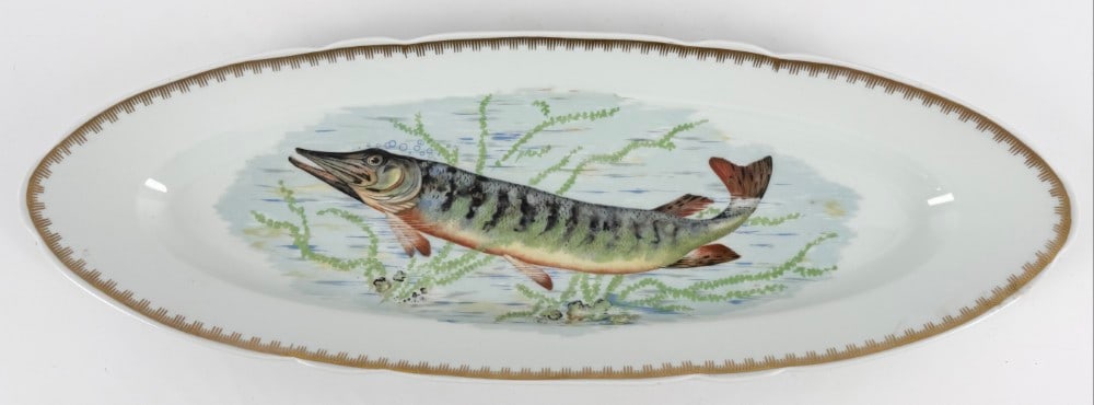 Large Couleuvre French Limoges Porcelain Fish Platter (1 of 4)