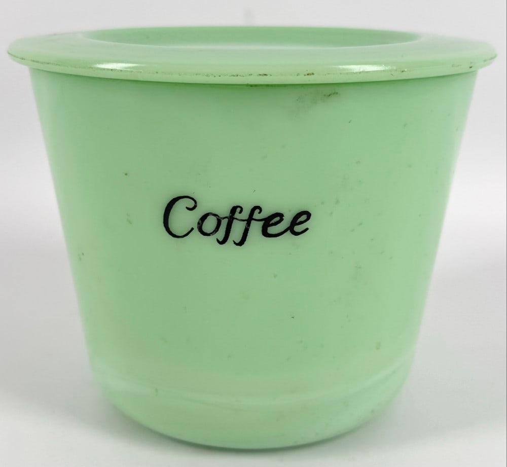 Vintage McKee Jadeite "Cursive Script" Coffee Canister (1 of 5)
