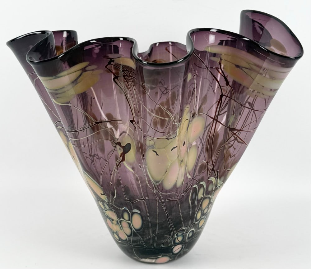 1994 Paul Bendzunas Art Glass Handkerchief Vase (1 of 7)