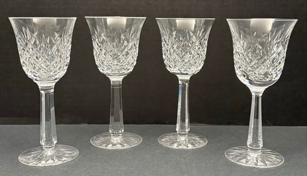 (4) New In Box Waterford Crystal Drogheda (Cut) Claret Wine Stems (1 of 6)