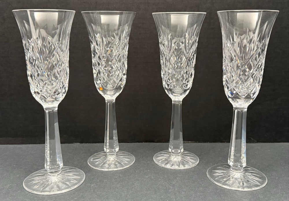 (4) New In Box Waterford Crystal Drogheda (Cut) Fluted Champagne Stems (1 of 5)