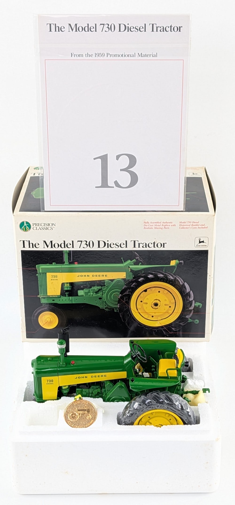 1/16 John Deere Model 730 Diesel Tractor Precision Classics #13: 1/16 John Deere Model 730 Diesel Tractor. Precision Classics Series #13. Good condition in the box and highly detailed. It comes with the historical booklet and medallion.