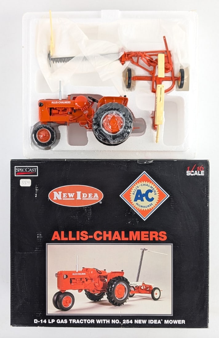 1/16 SpecCast Allis-Chalmers D-14 LP Gas Tractor w/ No. 254 New Idea Sickle Mower (1 of 9)