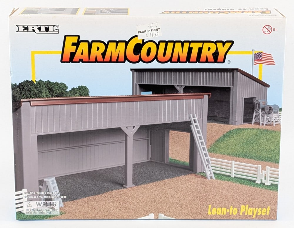 1/64 Ertl Farm Country Lean-To Playset - NIB: 1/64 Ertl Farm Country lean-to playset. The set is new in the box / never played with. The set comes with the decal sheet, instructions manual, and all the parts in the original bags.