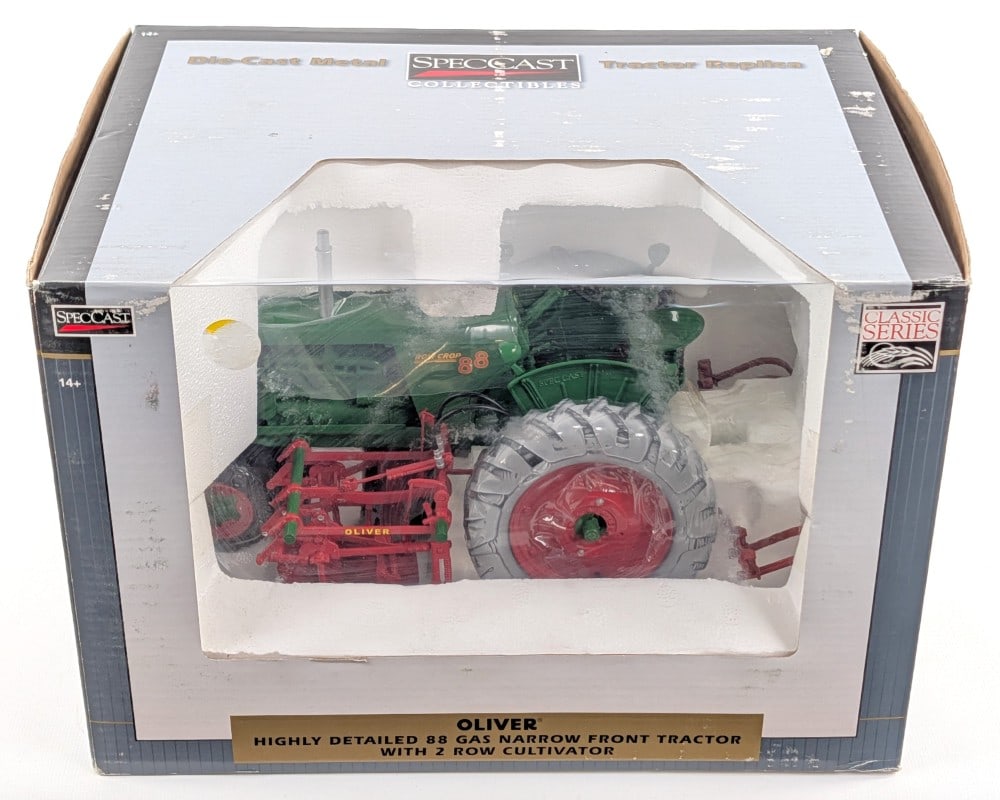 1/16 SpecCast Oliver 88 Gas Narrow Front Tractor w/ 2-Row Cultivator (1 of 7)