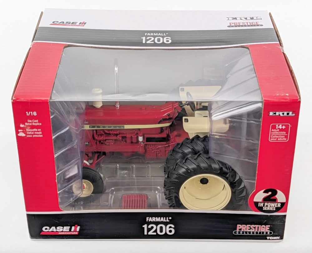 1/16 Ertl International Farmall 1206 Tractor w/ Duals IH Power Series: 1/16 Ertl International Farmall 1206 tractor with duals. Prestige Collection IH Power Series #2. Good condition new in the box.