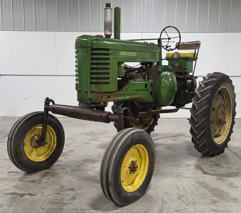 1951 John Deere A Hi-Crop All Fuel: Sells with no Reserve! From the Steve Just Collection 1 of 181 built! The only A Hi-Crop shipped export! Shipped export June 23, 1951 to Campeche, Mexico Found and imported by Steve PTO with shield Po