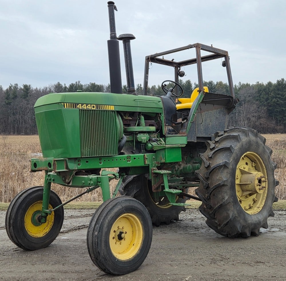 1980 John Deere 4440 High Crop: Sells with no Reserve! From the Steve Just Collection Shipped to Thibodaux, LA October 28, 1980 and sold new on November 10, 1980 to Sugar Belt Equipment 6 cylinder diesel engine Powershift transmissi
