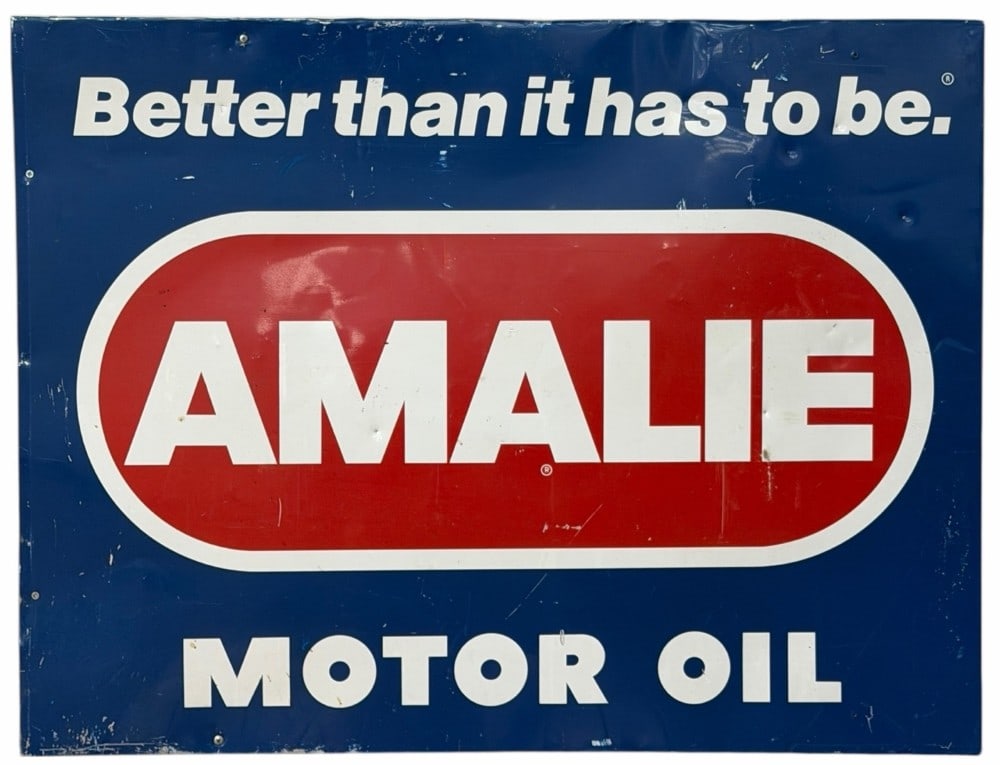 SS Amalie Motor Oil Vintage Advertising Metal Sign (1 of 7)