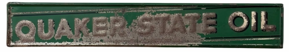 SS Vintage Quaker State Motor Oil Advertising Metal Sign (1 of 8)