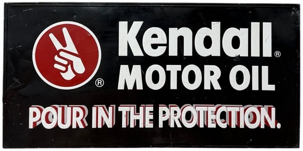 Large SS Kendall Motor Oil Vintage Advertising Metal Embossed Sign (1 of 10)