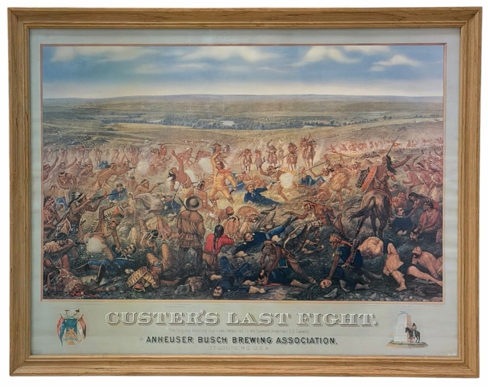 Custer's Last Fight Anheuser-Busch Brewing Association, Advertisement Poster Framed (1 of 5)