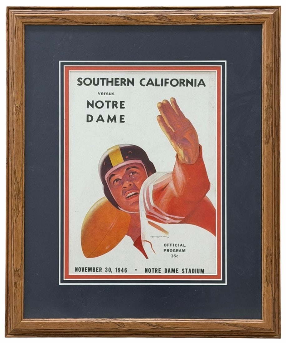 Nov. 30, 1946 Southern California Versus Notre Dame Official College Football Program, Framed (1 of 5)