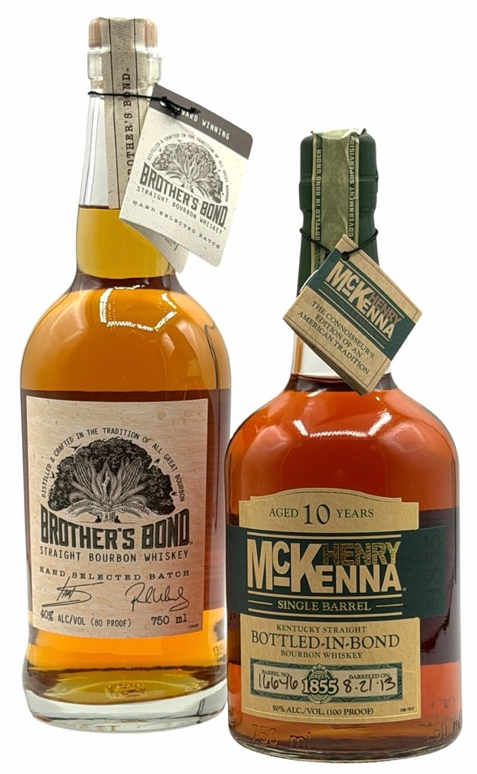 (2) Brother's Bond Bourbon 80 Proof 750ML & 2013 Henry McKenna 10 Years Bottled-In-Bond Bourbon 100 (1 of 12)