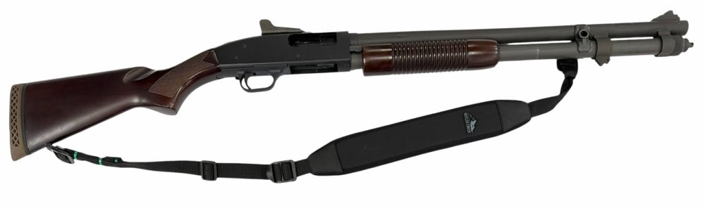 Mossberg M590A1 12GA. Pump Action Shotgun: Mossberg M590A1 12GA. Pump Action Shotgun. The Mossberg M590A1 is in nice used condition The barrel measures 20 inches in length. The bore is dirty but looks bright and should clean up nice. The wood