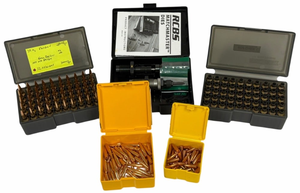 50 Rounds of Reloaded 6mm Dasher and Reloading Components (1 of 7)