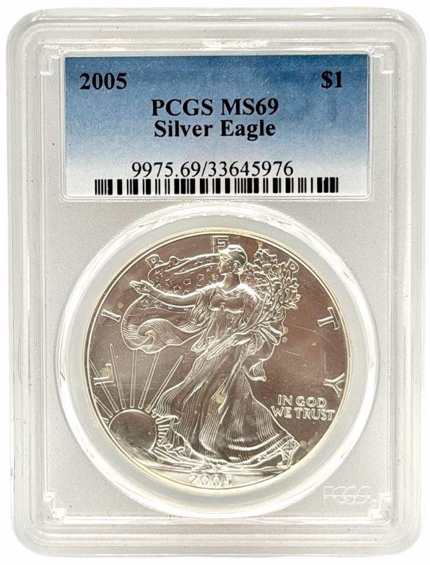 2005 United States $1 American Eagle Silver Coin, PCGS MS 69 (1 of 5)
