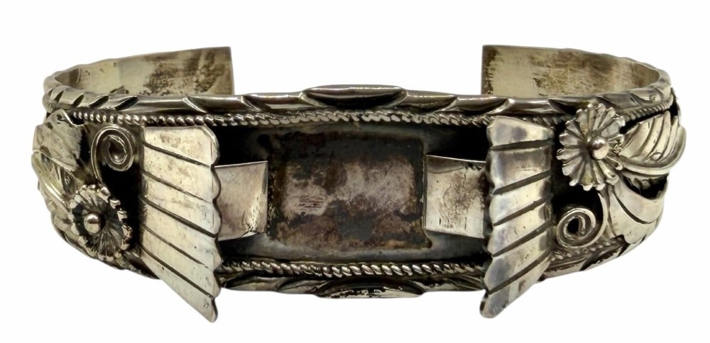 Benson Boyd Sterling Silver Native American Navajo Watch Cuff Bracelet (1 of 5)