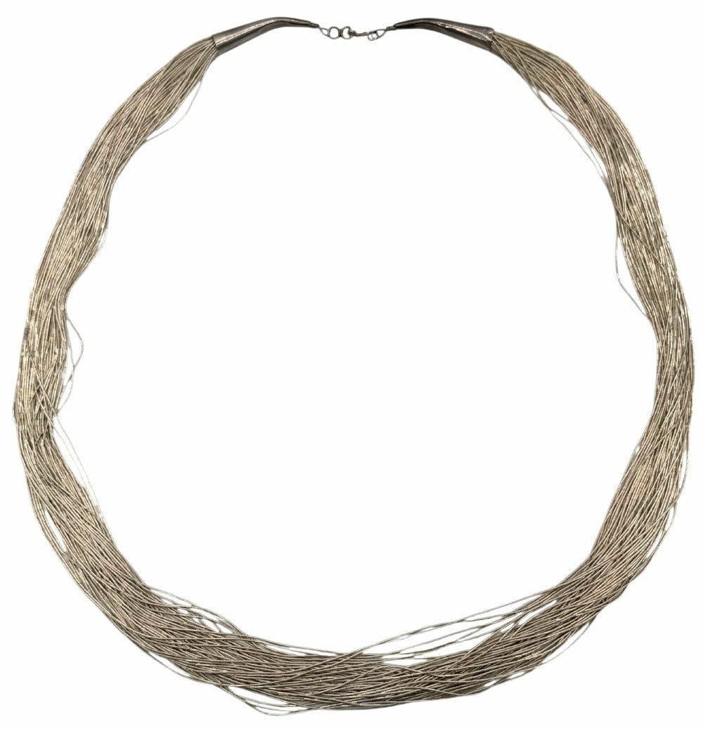 Artist Marked Sterling Silver Native American Liquid Silver Necklace (1 of 7)