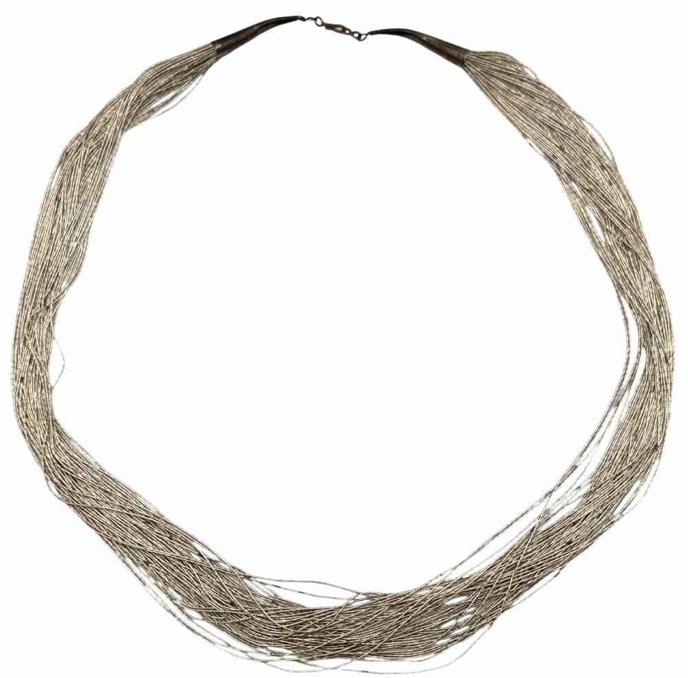 Jackson Secklestewa Sterling Silver Native American Liquid Silver Necklace (1 of 8)