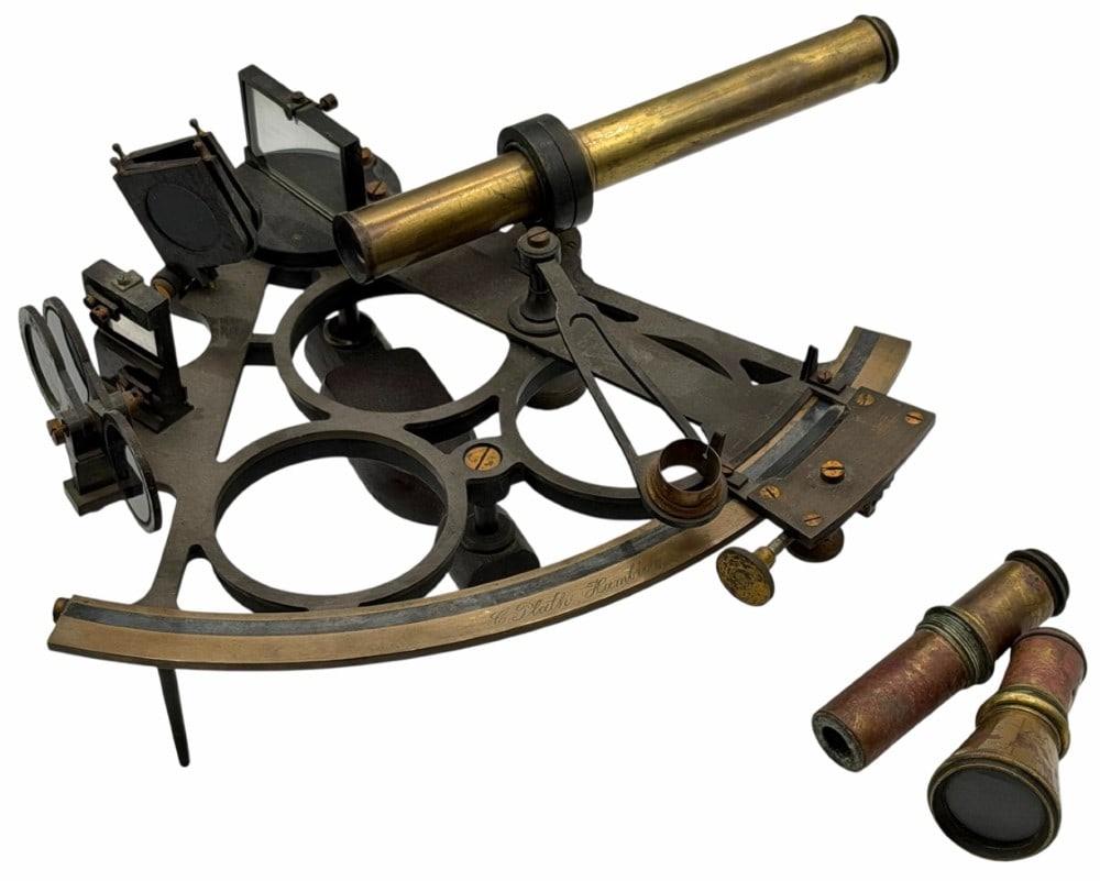 C. Plath Hamburg Brass Sextant Navigation Device (1 of 9)