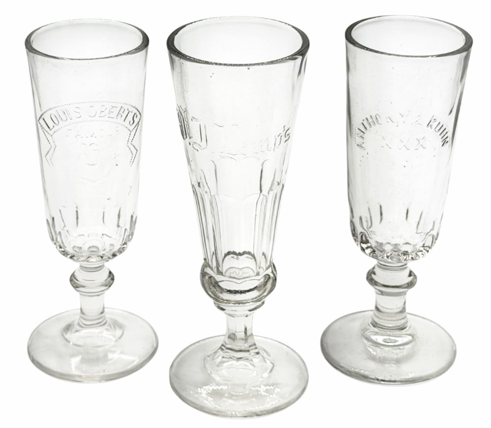 Anthony & Kuhn XXX Brew Co St. Louis, W. J. Lemp's, And Louis Oberts Famous Lager Beer Glasses (1 of 8)