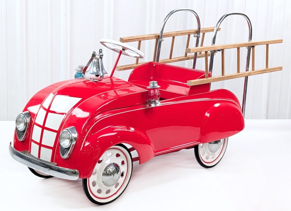 Restored Steelcraft Chrysler Airflow City Fire Dept. Pedal Car (1 of 10)