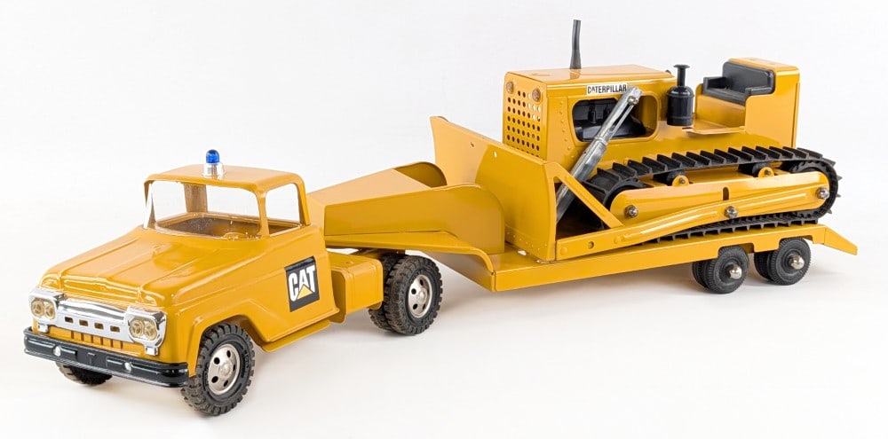 Custom Tonka Caterpillar Truck w/ Lowboy and Bulldozer (1 of 11)