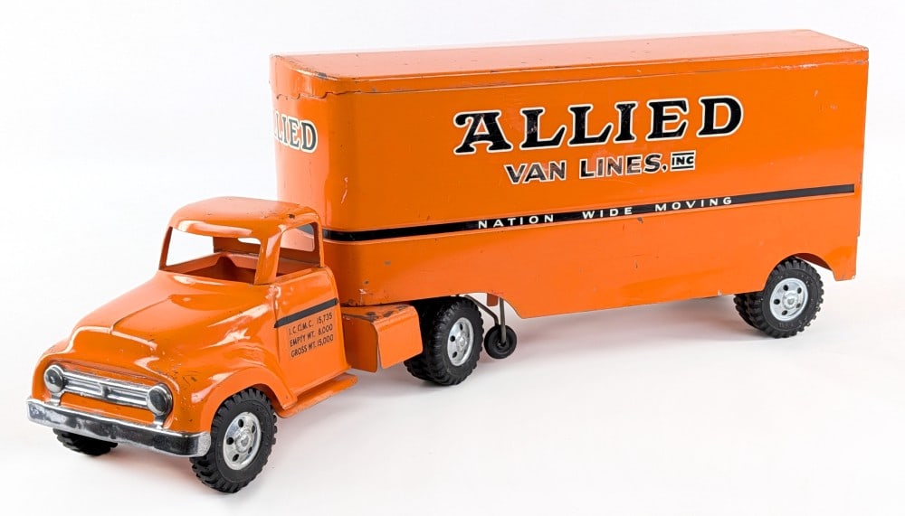 Tonka Round Fender Allied Van Lines Truck and Trailer (1 of 9)