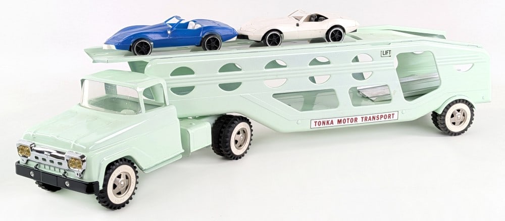 Custom Tonka Motor Transport Truck w/ 2 Cars (1 of 10)