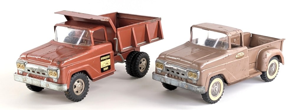 Original Tonka Hydraulic Dump Truck & Stepside Pickup Truck (1 of 12)