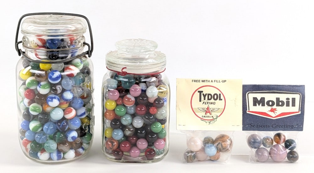 (2) Jars Of Marbles and (2) Bags Of Marbles (1 of 6)